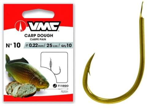 VMC Feeder Karpfenhaken 7110 Vorfachhaken Gold 70cm #8