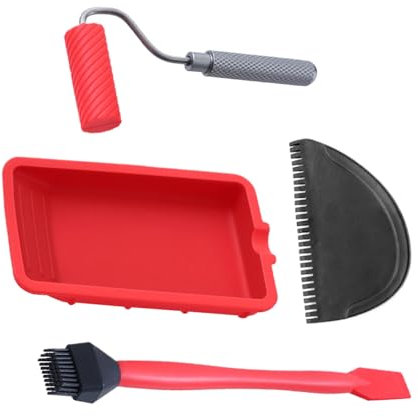 Bajbumgn Holzleimroller | Handroller Mit Tablett - Inklusive Pinsel & Spachtel, Tragbar & Wiederverwendbar, Holzleim-Set Für