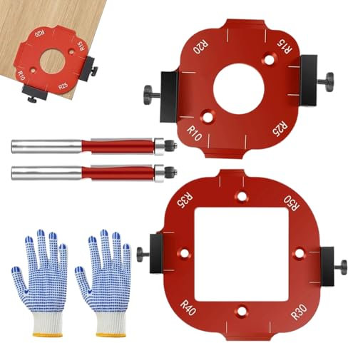 Router Corner Radius Template Arc Positioning Routing Guide, 2x Aluminum Alloy Angle Cutting Template Set for Smooth Precision Trim Work, for Carpenter, Woodshop, Cabinet, Bench