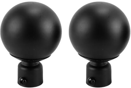 Durlo Gardinenstangen-Endstücke, 2 Stück runde Stangenenden, Ersatzkugel-Gardinenstangen-Endstücke, Stangenhalterungs-Endstücke für 18–22 mm
