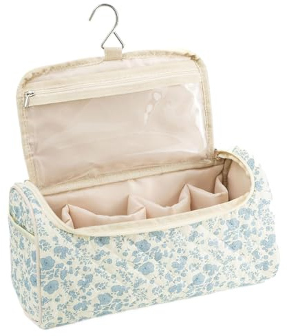 Quilted Makeup Bag, Cute Hair Tool Travel Bag with Hook | Portable Hair Dryer Storage Bags Curling Iron Storage Bags Cosmetic Case For Business Trip, Vacation, Outgoing