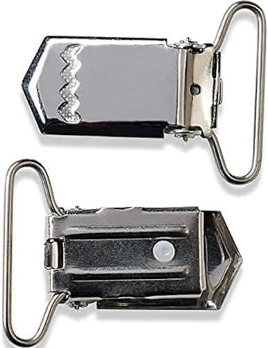 Prym 405.228 405228-1 Hosenträger Clips, Stahllegierung, Silber, Einheits Größe, 2 Count