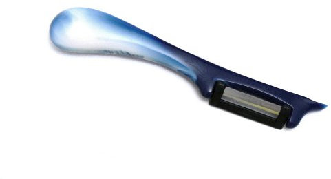 RÖR® Sparschäler Obst-/Gemüseschäler Kunststoffgriff 'Marmol' Pink - Extra scharf, ergonomischer - Für Obst & Gemüse - Haushalt & Profi - Sparschäler Spargelschäler Solingen Qualität - Made in Germany