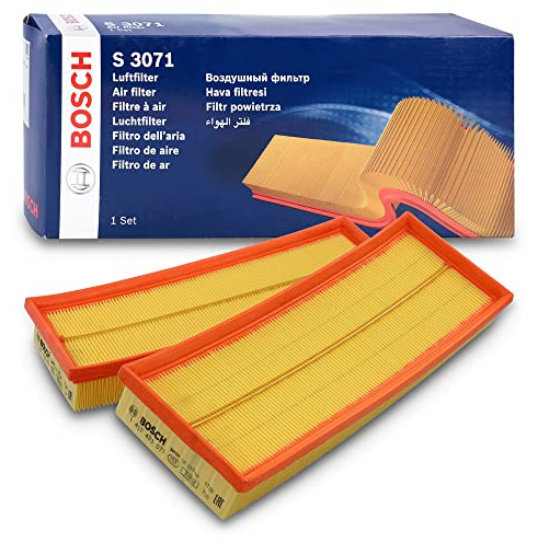 Bosch S3071 Car Air Replacement Filter - Set of 2 | Separates Particles from the Air Intake - Moisture-resistant plus High Tensile Strength