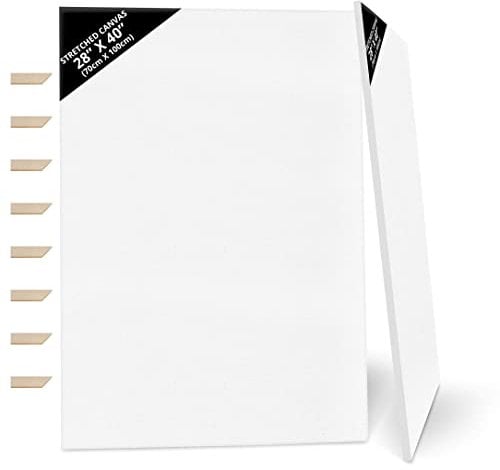 Kurtzy 2 Stück Leinwand zum Malen – 70 x 100 cm – extra große, vorgedehnte Leinwand mit Holzkeilen – ideal für Ölmalerei, Acryl und zum Zeichnen und Skizzieren