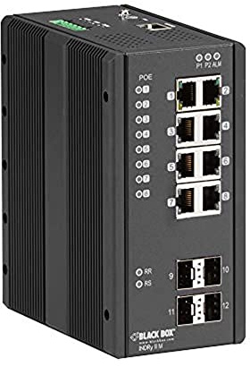 INDUSTRIAL MANAGED GIGABIT ETHERNET POEAND SWITCH - 8 RJ-45, 4 SFP