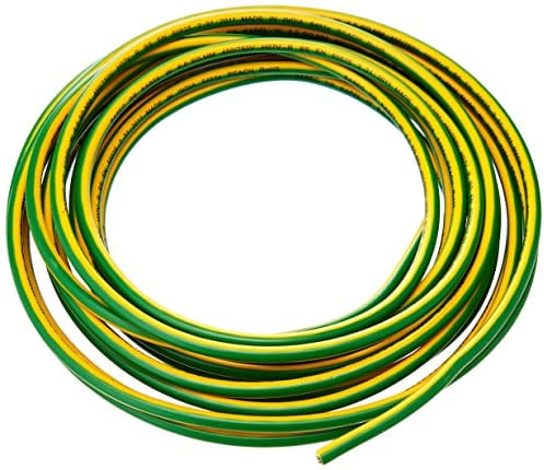 Merriway BH01518 Single Core Round Earth Cable, 6491X 6.0mm Yellow & Green, 5 Metres (16.5 feet)