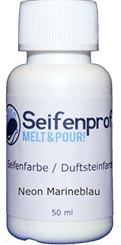 Seifenprofis 50 ml Seifenfarbe (Pigment Marineblau) Badebomben 100% vegan biologisch Farbe zur Seifenherstellung Normal- oder Pigmentbasis …