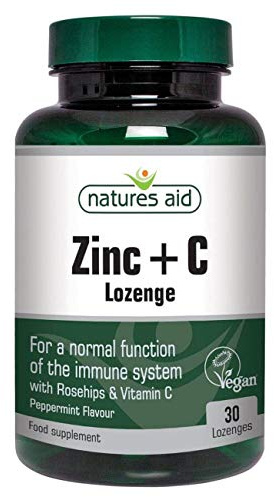 Natures Aid Vegan Zinc Lozenges Peppermint 30 Tablets