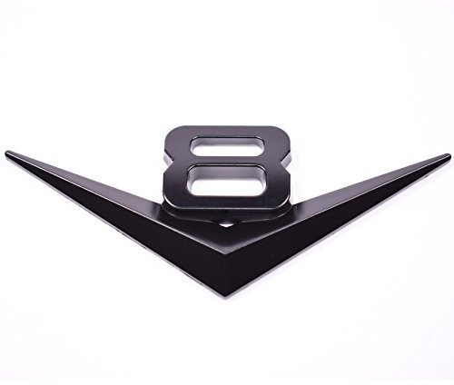 Garage-SixtySix Metall Emblem Aufkleber V8 Schwarz