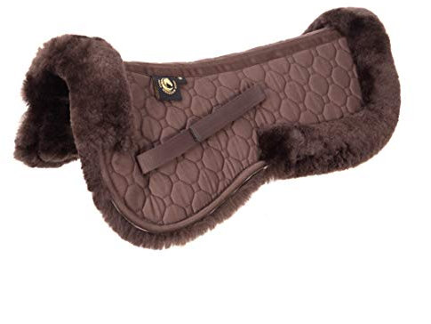 Merauno Lambskin Half pad - Cuscino da sella in pelliccia di agnello marrone (L)