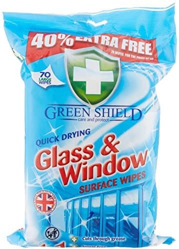 Green Shield Glass & Window Wipes 70pk