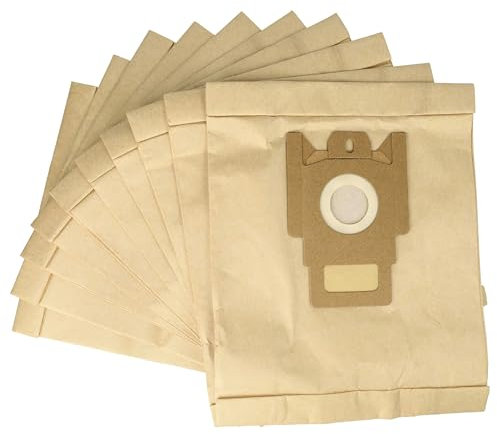 vhbw 10x Staubsaugerbeutel kompatibel mit Miele Electronic 850, 1400, 1200 Staubsauger - Papier, Typ M, 28cm x 19,5cm Sandfarben