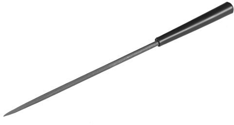 sourcing map Lima de aguja redonda de acero de segundo corte con mango de plástico, 3 mm x 140 mm