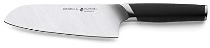 Paul Wirths CERASTEEL Santoku Messer | Bruchfeste & extrem scharfe Klinge aus Keramik & Edelstahl | Klingenlänge: 17,5 cm | Keramik Messer mit Glasfaser-Griff ergonomisch | Japanisches Messer
