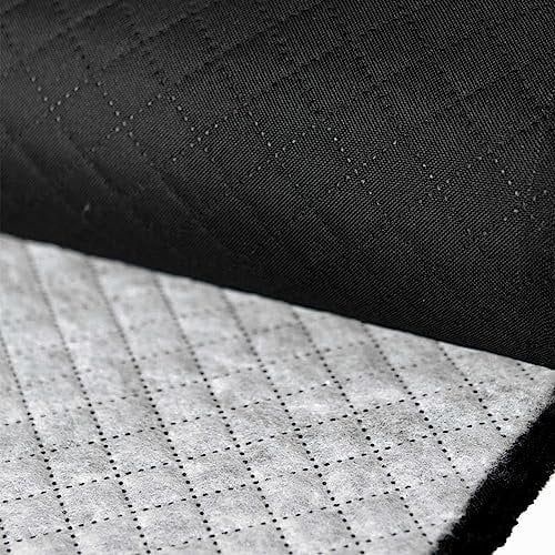 Steppstoff Raute ab 1m x 158cm PU-beschichtet 23 Farben Meterware Steppfutter Oxford 600D Futterstoff, Farbe:schwarz