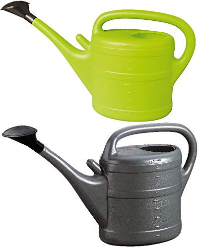 2X Gießkanne 10L MINTGRÜN + ANTHRAZIT + 1x BILDMAGNET! Giesskanne Kunststoff für groß & klein Garten & Zimmerpflanzen Gießkannen Gieskanne Gieskannen 10 L Liter Watering Can Gieskannen10Liter lr