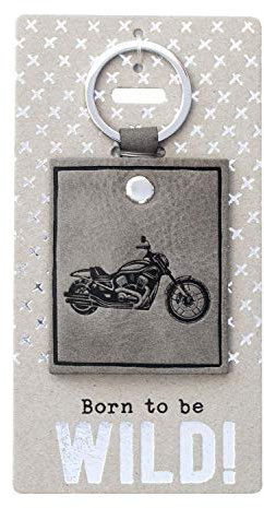 Gruss und Co 46366, Anhänger, Kunstleder, Bike, Länge ca. 9,3 cm, Grau Schlüsselanhänger, Metall, Schlüsselring circa 3 cm