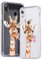 Idocolors Clear Case for iPhone 7 Plus / 8 Plus with Cute Giraffe Pattern Shockproof Hard Plastic Back + TPU Soft Bumper with Air Cushion Protective Slim Cover Kawaii Animal Cartoon Phonecase