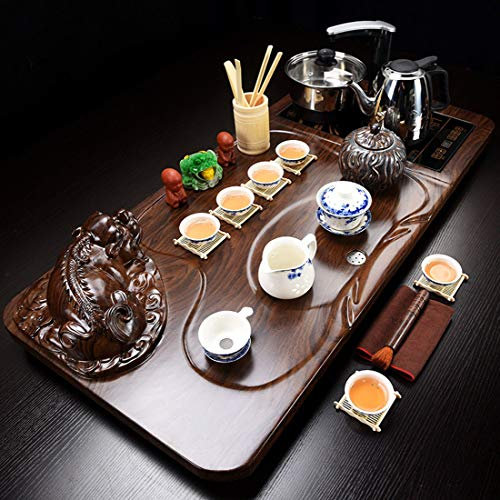 KUANDARMX Set da tè Cinese in Ceramica Kung Fu teiera teiera elettrica fornello Magnetico Set da tè Set da tè in Ceramica per la casa, Adatto per Regali di Festa, a
