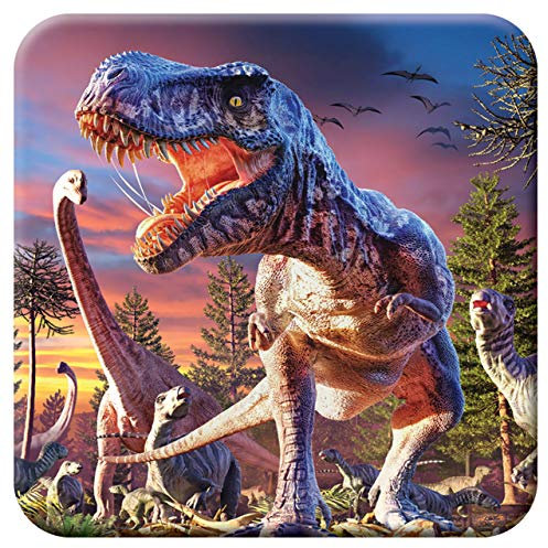 3D LiveLife Cork Coaster - T-Rex Attack from Deluxebase. Lenticular 3D Cork Dinosaur Coaster. Non-slip drinks mat with original artwork licensed from renowned artist, David Penfound