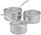 Stellar Eclipse 3-Piece Set of Saucepans, 1.5QT, 3QT and 4QT Saucepans with Weighted Stainless Steel Lids, Triple-Ply Construction, Induction Ready