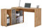CARO-Möbel Eckschreibtisch Diego mit Regal, moderner Bürotisch für das Homeoffice, funktionaler Computerschreibtisch in Wotan Eiche/Beton dunkel
