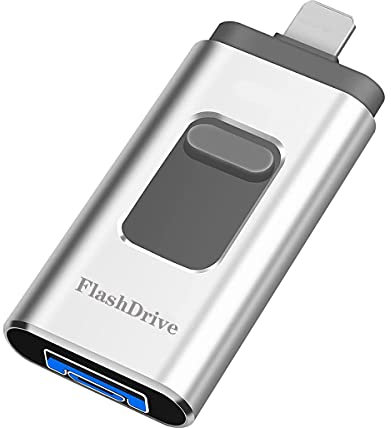 Sundeau Chiavetta USB da 64 GB, memoria esterna per i-phone, i-pad, per foto, memoria esterna, adatta per qualsiasi modello di computer, telefono cellulare, tablet (argento)