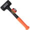 WEDO Gummihammer mit Fiberglasgriff, 1,1 l, weiche Blasaufgaben ohne Beschädigung, Schwarz und Orange