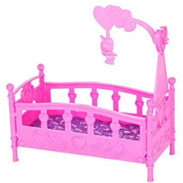 Mini Wiege Bett Puppe Haus Spielzeug Möbel Puppenhaus Zubehör Kunststoff Miniatur Mädchen Spielzeug Zufällige Farbe