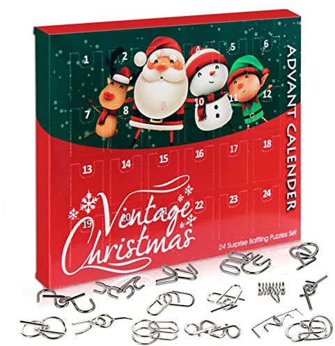 OBEST 24 Stücke Metallpuzzles, 3D Entsperrungsspiele, Puzzle Spielzeug, intellektuelle Geduldteste, Herausforderungsgeschenke für Kinder und Erwachsene