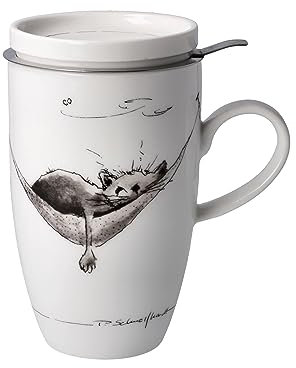Goebel Teetasse mit Sieb Mittagspäuschen aus Fine Bone China, Farbe: mehrfarbig, Maße: 11,5x8x14 cm, 26-500-27-1