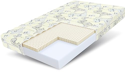 FDM Dream Matratze 80x180 cm Kaltschaum Kindermatratze Höhe 11 cm Härtegrad H2 H3 Öko-Tex Allergikergeeignet Bezug Waschbar Latex Matratzenbezug Dino