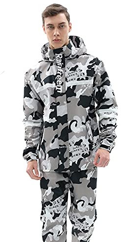 Unisex Regenanzug mit Reflektierenden Streifen,Regenkombi Erwachsene Wasserdicht Atmungsaktiv Outdoor Motorrad Regenbekleidung Für Wanderungen Und Andere Outdoor-AktivitäTen ( Color : B , Size : 4XL )
