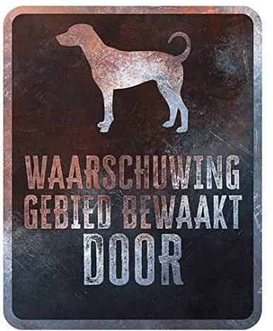 D&D Home, Warnschild Dobermann niederländisch, 25 x 20 x 0,3 cm, Mehrfarbig, Schild, Mehrfarbig, Hund
