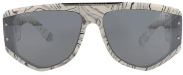 Philipp Plein SPP093M 9YLX Avorio Marmorizzato Sunglasses Man Acetate, Geometric, 65