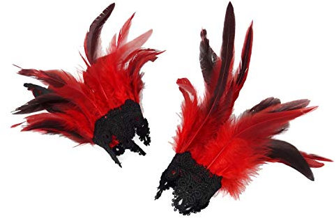 keland Feder Manschetten Federarmband für Game Party Halloween Kostüm (Rot)