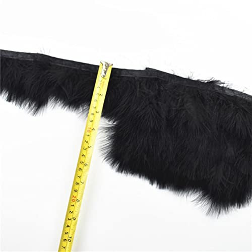 1 Meter weiße schwarze Fasanenfedern für Kleidungsband für DIY-Klebeband Truthahn Strauß Fransenbesatz Gans Nähen Garnituren-Xue Guan Rong