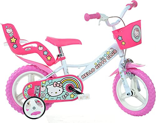 Bici per Bambina Bicicletta Dino Bikes Hello Kitty Taglia 12 - 14 - 16 (Cerchio 12 Pollici)