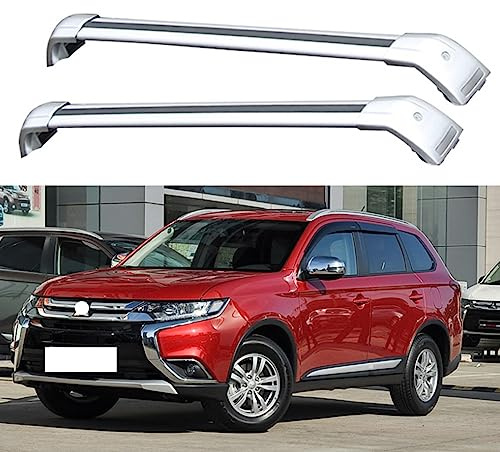 CLSMD Dachboxen 2 Stück Dachträger für Mitsubishi Outlander III 2012–2020, Seitenträger aus Aluminiumlegierung, Kreuzschienen, Dachträger, Gepäckträger