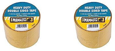 Everbuild Mammoth Heavy Duty Double Sided Tape, Clear 50mm x 5 m (Pack of 2)