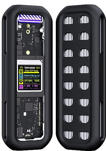DOCKCASE Resilient Silicone Case for M.2 PLP SSD Enclosure Space Gray - Full-Body Protective Case, Compatible with Explorer Edition M.2 NVMe SSD Enclosure and M2 NVMe SSD Enclosure