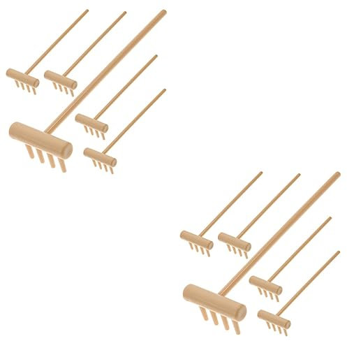 Warmhm 12 Pcs Râteau À Sable Mini Râteau Décor De Table Outils Miniatures Mini Bouddha De Jardin Zen Mini Râteaux De Jardin Zen Plastique Jaune Micro Râteaux pour Table Zen Mini Râteaux
