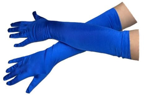 jokeshop Ladies Long Satin Gloves Opera Evening Princess 1920's Party Fancy Dress Prom (Royal Blue)