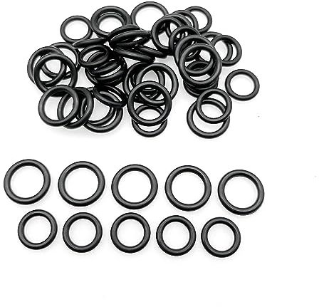JZK 25pcs 1/4 M22 + 25pcs 3/8, black small rubber O rings seals kit for quick connect hose fittings for pressure washer, round washer ring, plumbing gasket rings