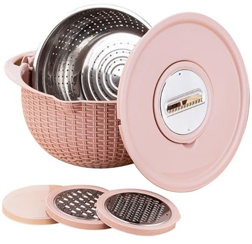 Blogiiup 4-1 Passoire avec Bol à mélanger Essentiels de Cuisine pour Laver, trancher et pétrir Passoire pour la Cuisine, passoire à pâtes, passoire à Riz, Nettoyeur de Fruits, Nettoyeur de légumes