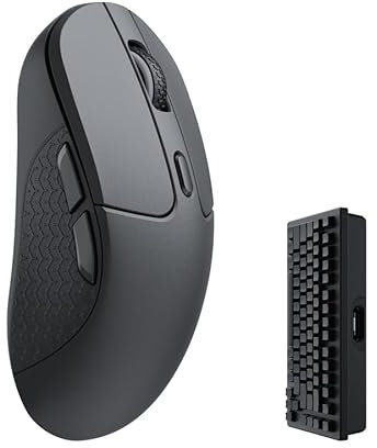 Keychron M3 Kabellose Maus, PAW3395-Sensor mit programmierbarer Makrotaste 26.000 DPI, 4000Hz 2.4GHz Bluetooth 5.1, 79 g, ultraleichtes ergonomisches Design für PC Mac Laptop – Schwarz