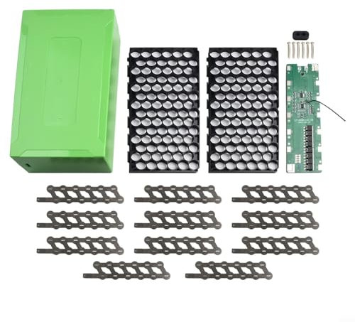 Turmera 14S 48V 52V E-bike Battery Box 6P Cells Case with Welding Nickel 30A for E-scooter or Electric Bike Battery(with PCB board (green))