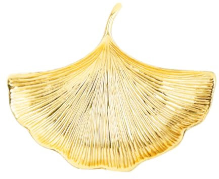 Aposous Vassoio per Gioielli in Foglia di Ginkgo Piatto per Gingilli Porta Anelli Vintage Ciotola per Bracciale Orecchini per Collane Organizer Durevole 17x14x2 cm