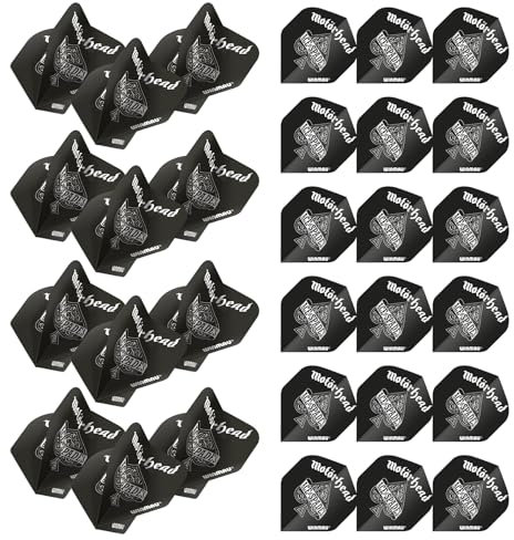 WINMAU Rock Legends Dart-Flights, 10 Sets pro Packung (insgesamt 30 Dart-Flights), erhältlich in verschiedenen Designs (Motorhead, Pik-Ass)